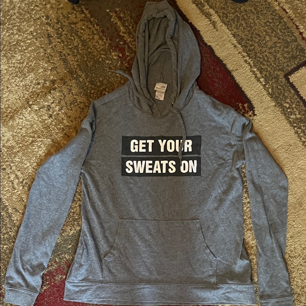 Champion Gray Hoodie with Motivational Text